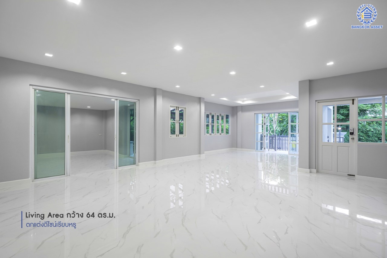 บ้านมือสองตกแต่งใหม่ แบรนด์ Q.House ม.ลัดดารมย์ ปิ่นเกล้า-กาญจนาภิเษก หลังใหญ่ตกแต่งเรียบหรู เนื้อที่ 84.6 ตร.ว. #หลังมุม ฟังก์ชันจัดเต็ม 4 ห้องนอน 3 ห้องน้ำ 1 ห้องอเนกประสงค์ จอดรถได้ 2 คัน พร้อม Living Room กว้าง บนทำเลศักยภาพ ใกล้เซ็นทรัลเวสต์เกต, วงเวียนพระราม5, ทางด่วน "กาญจนาภิเษก" และรถไฟฟ้า "สถานีตลาดบางใหญ่"